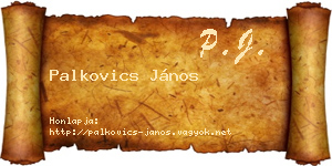 Palkovics János névjegykártya