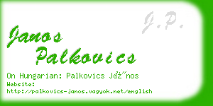 janos palkovics business card